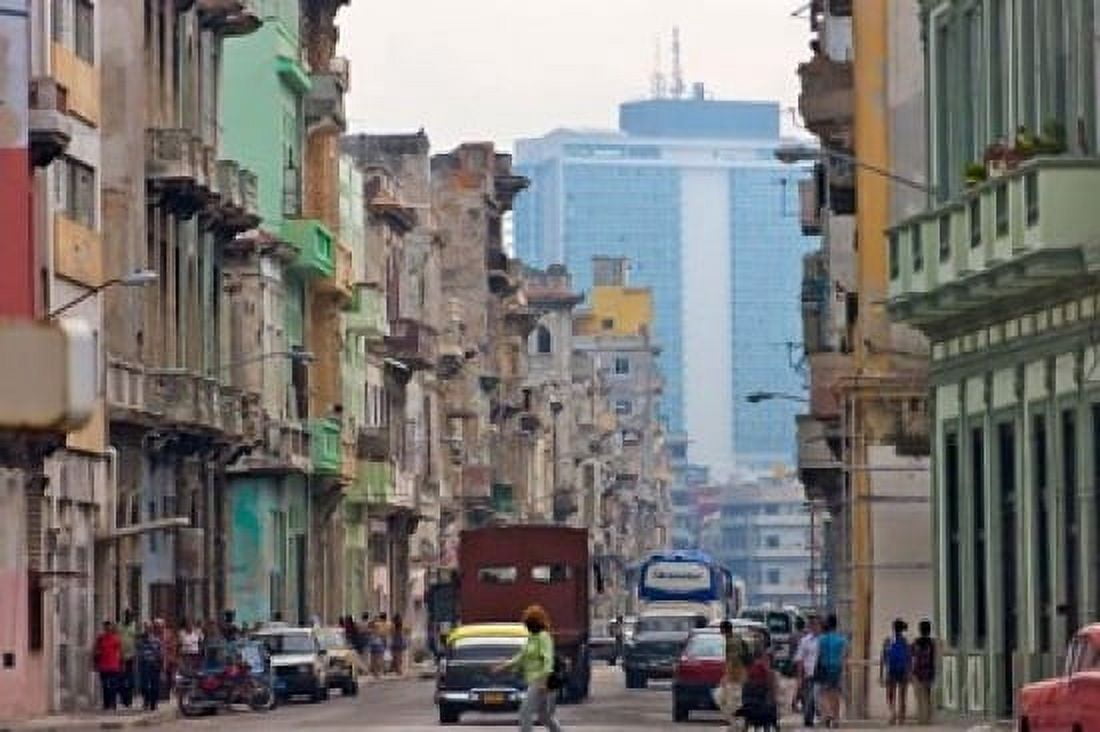 Old and new buildings Havana UNESCO World Heritage site Cuba Canvas Art - Keren Su DanitaDelimont (19 x 12)