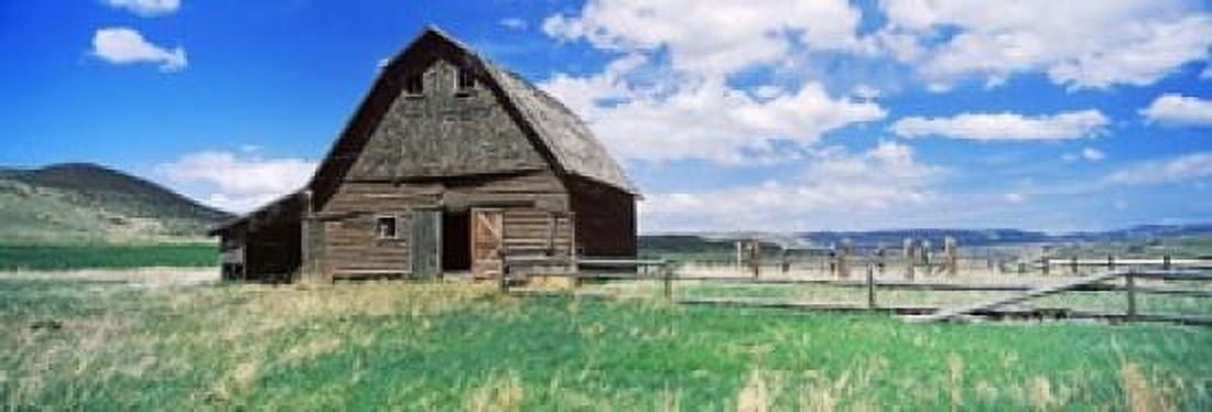 Old barn in a field Colorado USA Canvas Art - Panoramic Images (18 x 7)