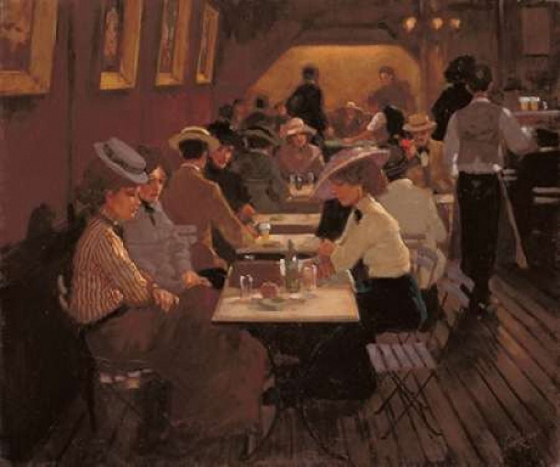 Old barscene Canvas Art - Carel van Rooijen (20 x 24)