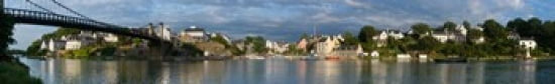Old bridge over the sea Le Bono Gulf Of Morbihan Morbihan Brittany France Canvas Art - Panoramic Images (22 x 4)