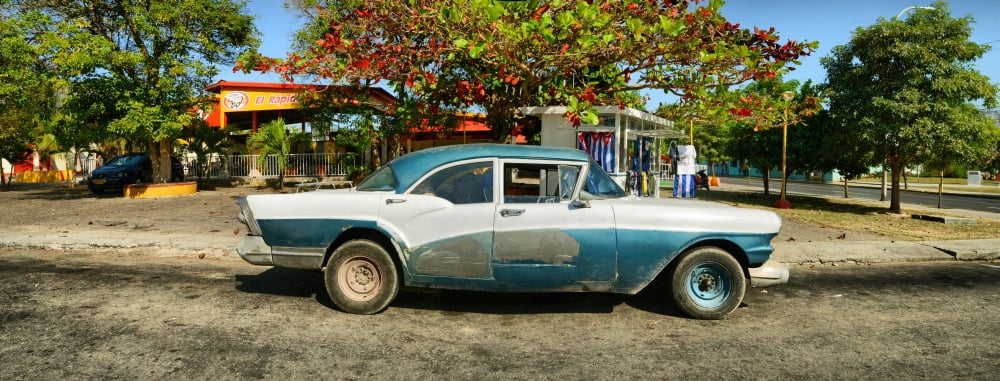 Old car in Varadero Matanzas Cuba Canvas Art - Panoramic Images (36 x 12)