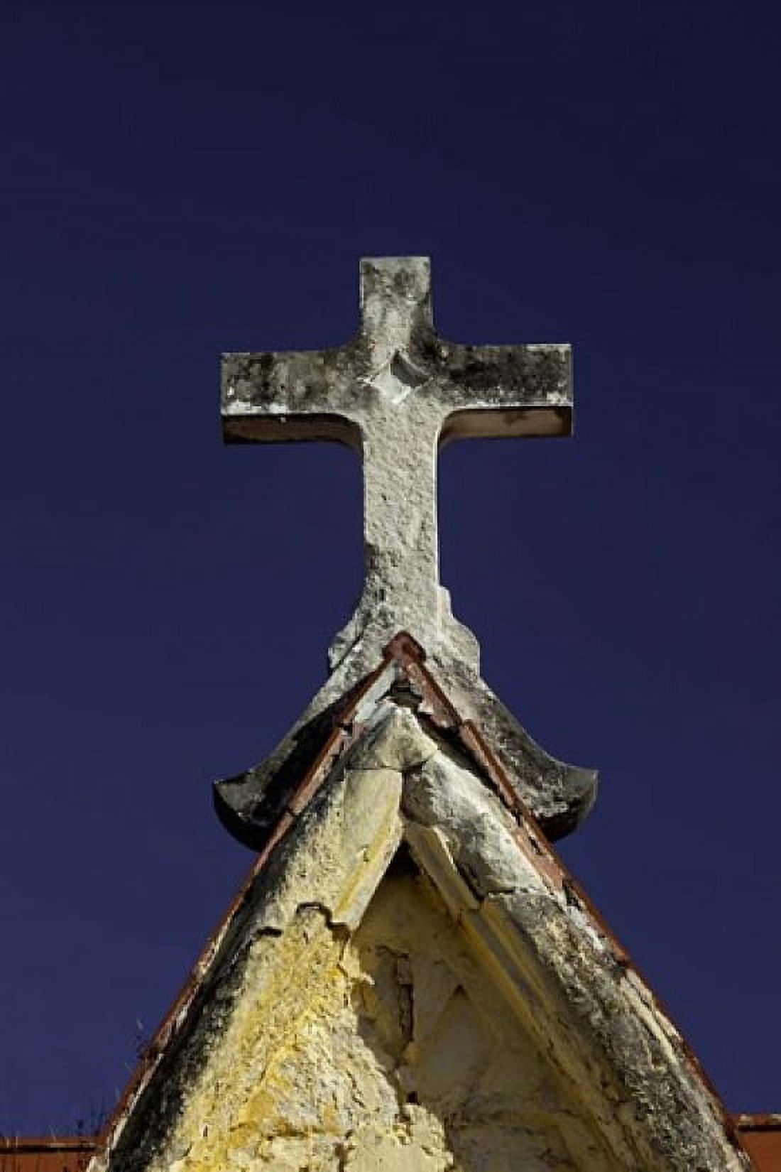 Old cross atop mausoleum Necropolis Colon in Vedado Havana Cuba Canvas Art - Adam Jones DanitaDelimont (25 x 38)