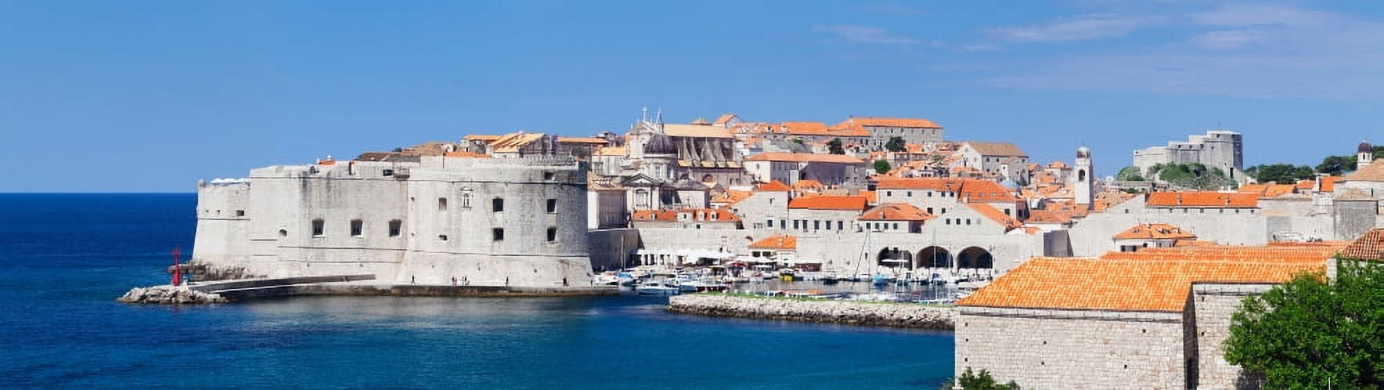 Old harbor and old town of Dubrovnik Dalmatia Croatia Canvas Art - Panoramic Images (27 x 9)