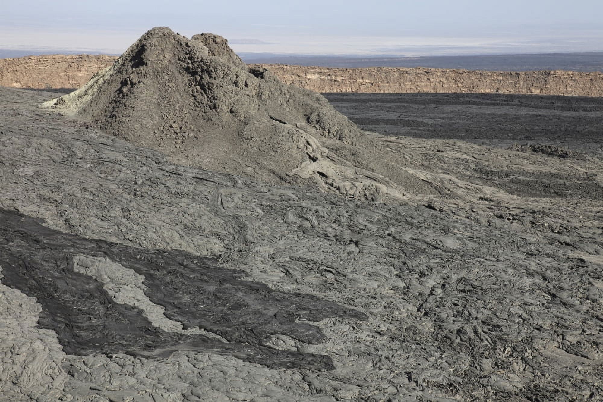 Old hornito rising from floor of caldera Erta Ale volcano Danakil Depression Ethiopia Canvas Art - Richard RoscoeStocktrek Images (35 x 23)