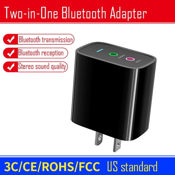Old household appliances with new features - Bluetooth audio adapter, 3.5mm speaker, Bluetooth receiver and transmitter in one unit, 6.0 version.,black