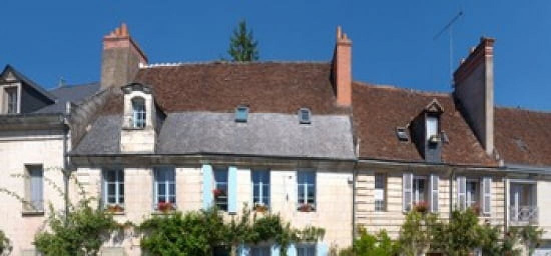 Old houses in a town Loches Loire-et-Cher Loire Touraine France Canvas Art - Panoramic Images (24 x 12)