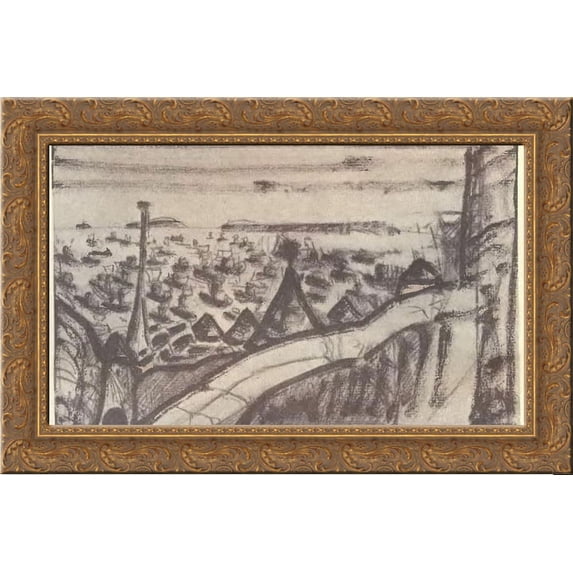 Old king 24x18 Gold Ornate Wood Framed Canvas Art by Nicholas Roerich