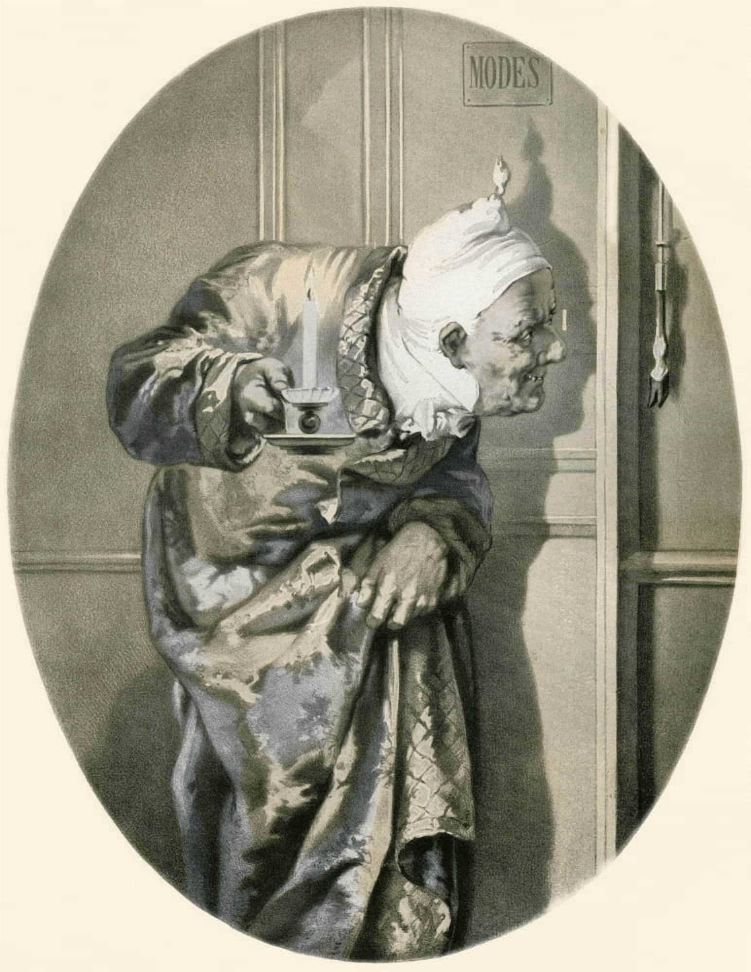 Old man spying through keyhole From Illustrierte Sittengeschichte vom Mittelalter bis zur Gegenwart by Eduard Fuchs published 1909 Canvas Art - Ken Welsh Design Pics (24 x 32)