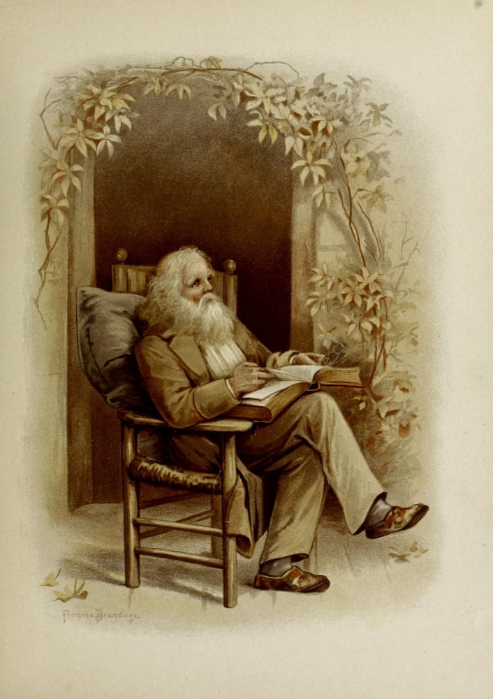Old man with Bible Canvas Art - Frances Brundage (24 x 36)