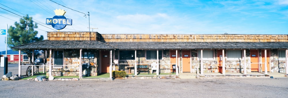 Old motel in Tonopah Nevada Canvas Art - Panoramic Images (27 x 9)
