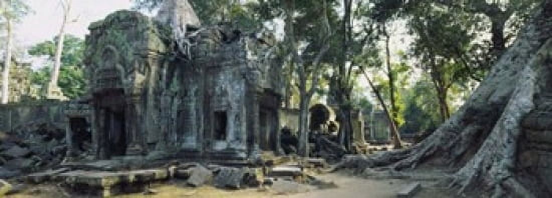 Old ruins of a building Angkor Wat Cambodia Canvas Art - Panoramic Images (18 x 7)