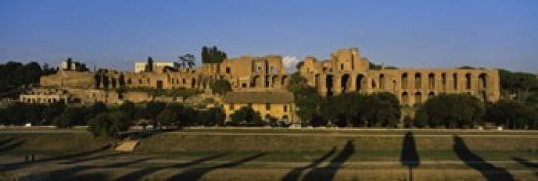 Old ruins of a building Roman Forum Rome Italy Canvas Art - Panoramic Images (18 x 6)