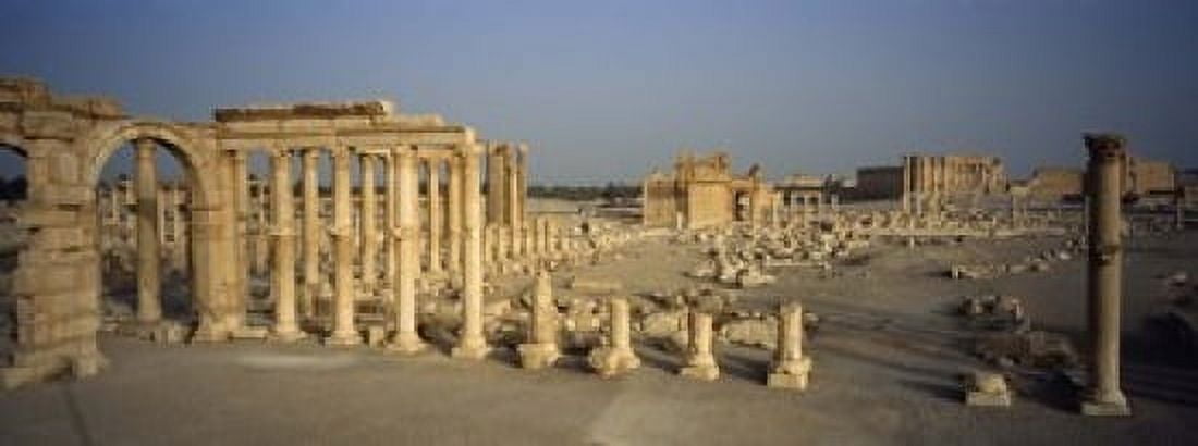 Old ruins of a temple Temple Of Bel Palmyra Syria Canvas Art - Panoramic Images (15 x 6)