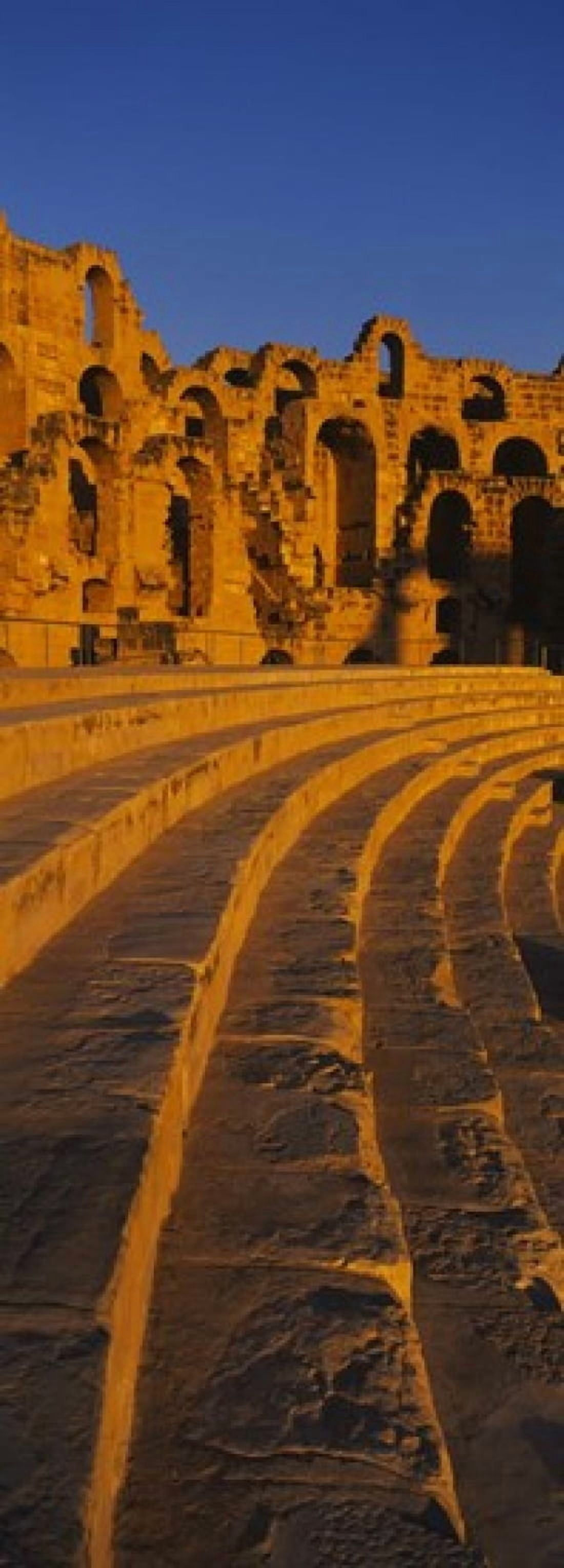 Old ruins of an amphitheater Roman Theater El Djem Mahdia Governorate Tunisia Canvas Art - Panoramic Images (18 x 7)