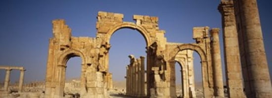 Old ruins on a landscape Palmyra Syria Canvas Art - Panoramic Images (36 x 13)
