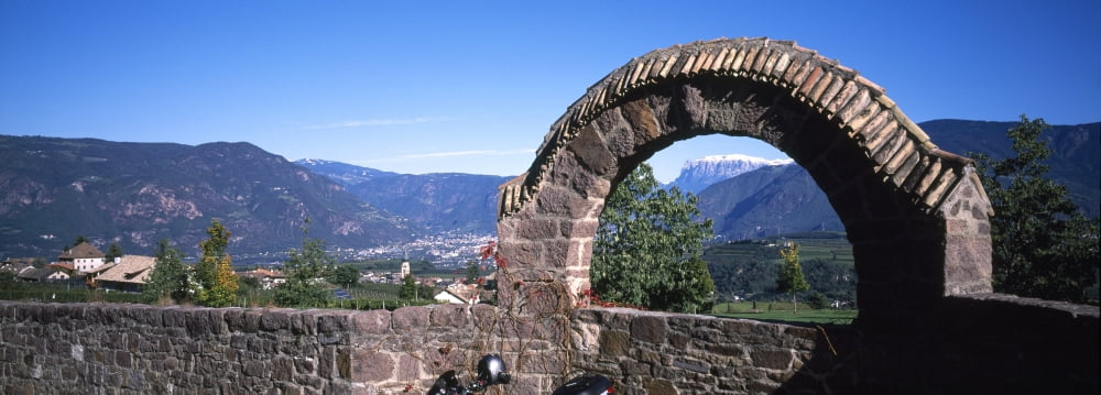 Old stone wall San Paolo Bolzano Italy Canvas Art - Panoramic Images (36 x 12)