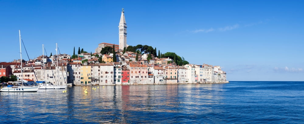 Old town and the St Euphemias Basilica Rovinj Istria Croatia Canvas Art - Panoramic Images (36 x 12)