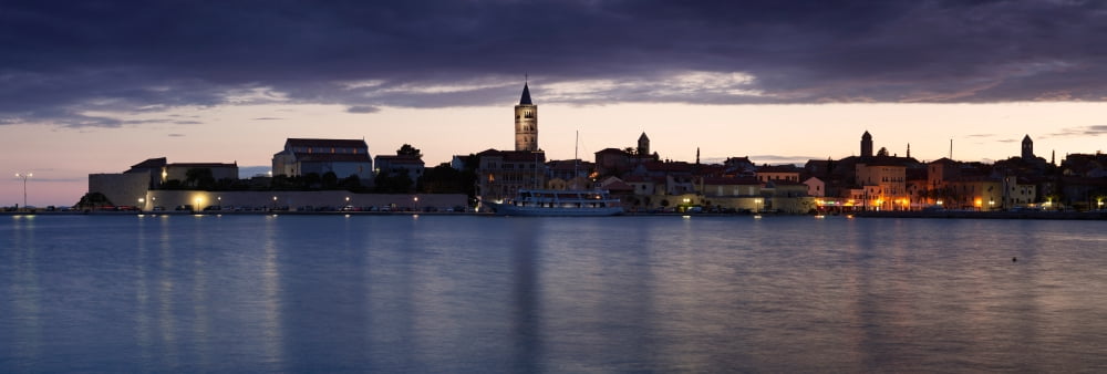 Old town of Rab town at dusk Island of Rab Kvarner Region Dalmatia Croatia Canvas Art - Panoramic Images (36 x 12)