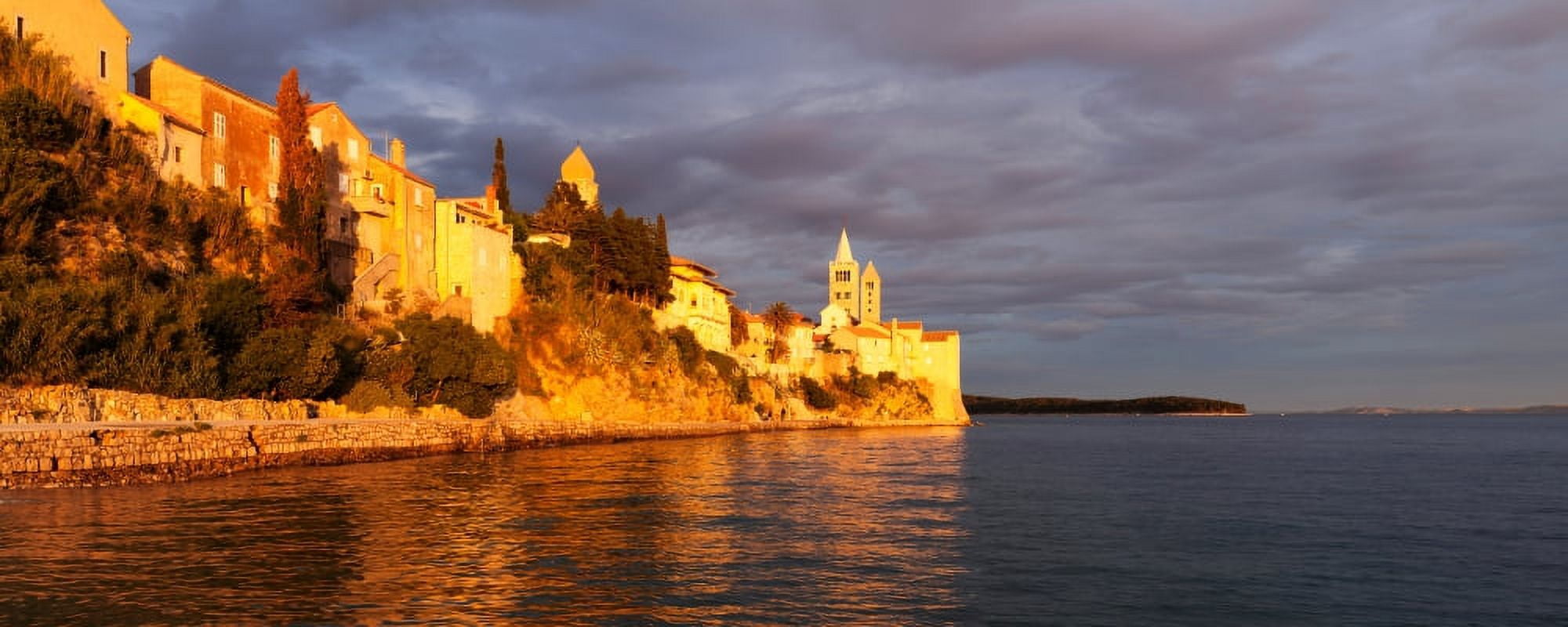 Old town of Rab town at sunset Island of Rab Kvarner Region Dalmatia Croatia Canvas Art - Panoramic Images (27 x 9)