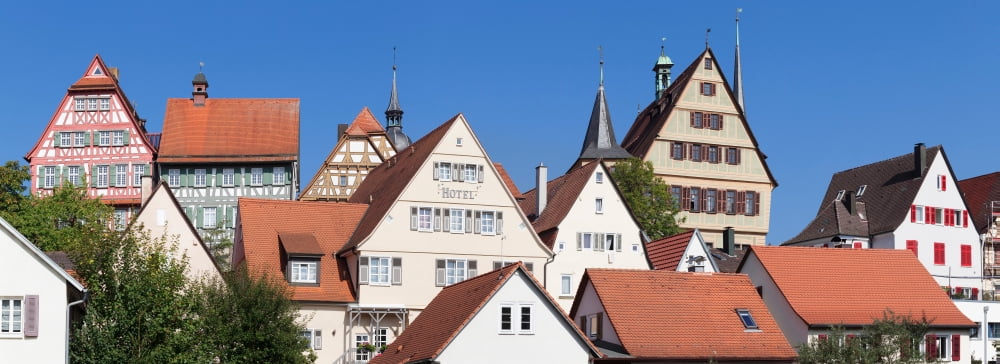 Old town with half-timbered houses Bietigheim-Bissingen Ludwigsburg Baden-Wurttemberg Germany Canvas Art - Panoramic Images (36 x 12)