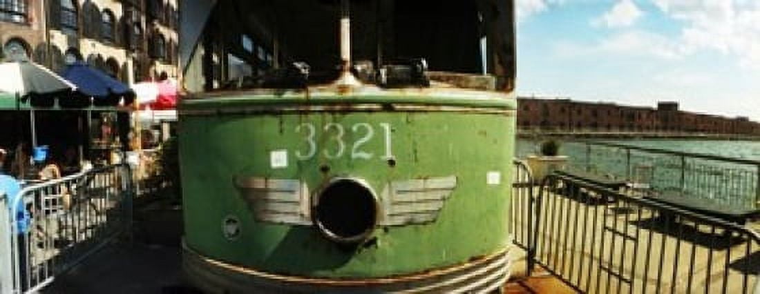 Old train car on display Red Hook Brooklyn Manhattan New York City New York State USA Canvas Art - Panoramic Images (15 x 6)