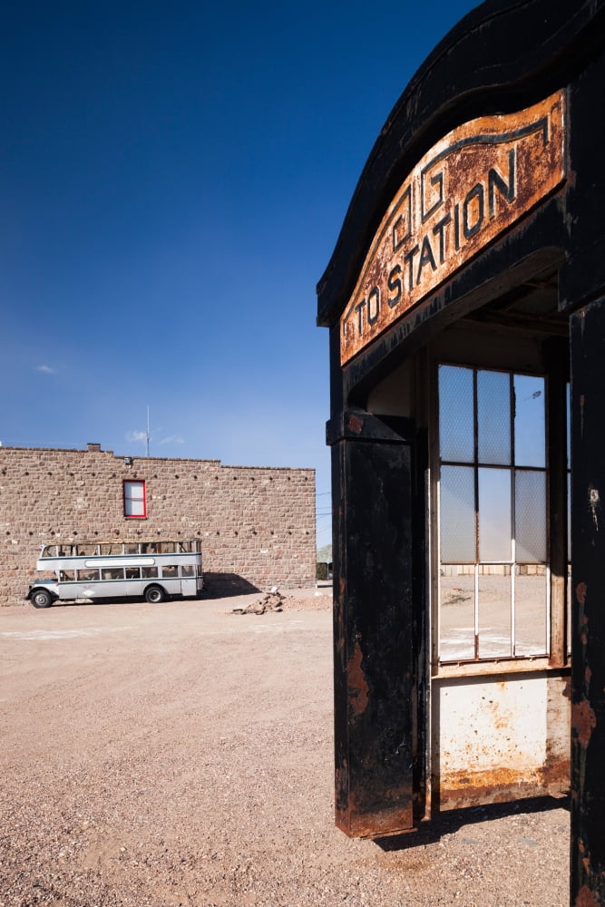 Old train station Goldfield Great Basin Nevada USA Canvas Art - Panoramic Images (36 x 12)