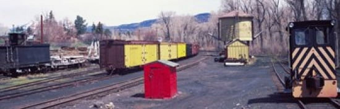 Old train terminal Chama New Mexico USA Canvas Art - Panoramic Images (36 x 12)