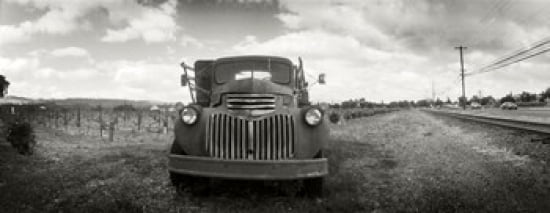 Old truck in a field Napa Valley California USA Canvas Art - Panoramic Images (30 x 12)