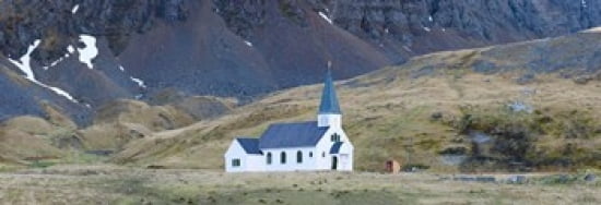 Old whalers church Grytviken South Georgia Island Canvas Art - Panoramic Images (36 x 13)