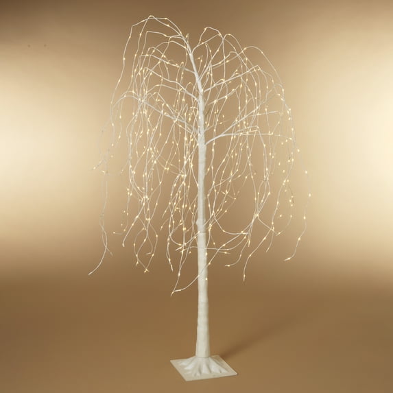Old world 6'H Electric White Branch Willow Tree with 560 Warm White Holiday Display Tree