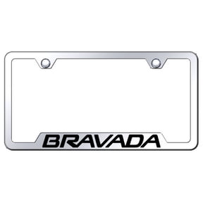 OldMobile Bravada Laser Etched Logo Cut-Out License Plate Frame (Chrome)
