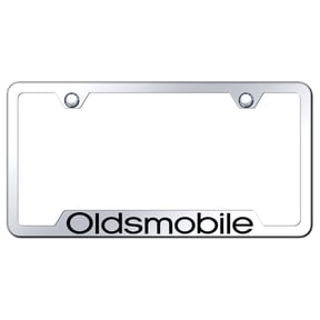 OldMobile Laser Etched Logo Cut-Out License Plate Frame (Chrome)