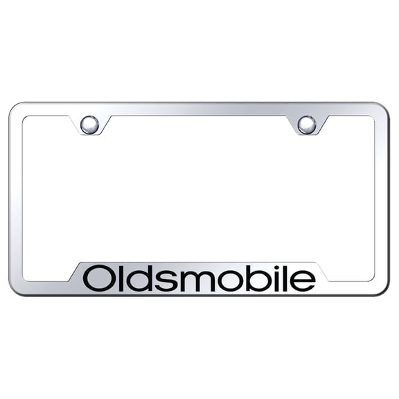 OldMobile Laser Etched Logo Cut-Out License Plate Frame (Chrome)