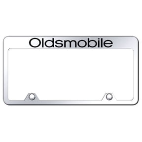 OldMobile Laser Etched Logo Stainless Steel Truck License Plate Frame (Chrome)