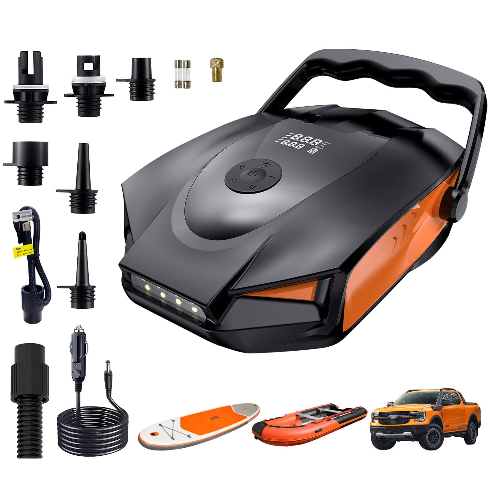 Stark Portable 12v Electric Air Compressor Tire Inflator Pump Pressure Gauge Nozzle Adapters Motorcycle Automobile Tires Inflatable Stark Portable 12v Electric Air Compressor Tire Inflator Pump Pressure Gauge Nozzle Adapters Motorcycle Automobile Tires Inflatable