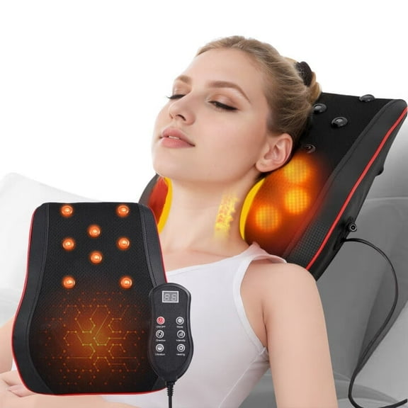 OldPAPA Back Massager with Heat,Shiatsu Lower Back Neck Massager,Massagers for Neck and Back,3D Kneading Massage Pillow for Back,Neck,Shoulder,Body,Leg Pain Relief,Gifts for Men Women Mom Dad