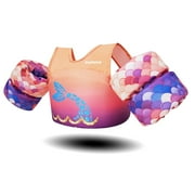 OldPAPA Kids Swim Vest,Toddler Flotation Life Jacket with Arm Wings Trainer Vests Swimming Aid Jacket with Straps and Buckles for Boys/Girls,22-60lbs / 2-9 Years,Mermaid