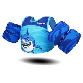 OldPAPA Kids Swim Vest,Toddler Flotation Life Jacket with Arm Wings Trainer Vests Swimming Aid Jacket with Straps and Buckles for Boys/Girls,22-60lbs / 2-9 Years,Shark