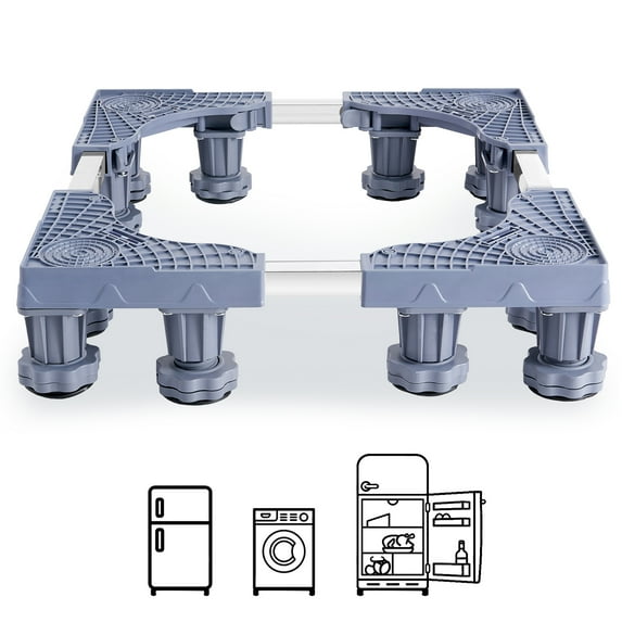 OldPAPA Mini Fridge Stand Universal Stand Base with 12 Strong Feet, Adjustable Refrigerator Stand Washing Machine Base Multi-Functional for Dryer,Refrigerator, Laundry Pedestal