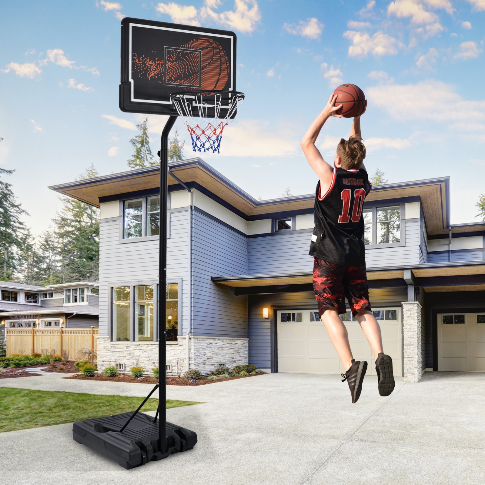 OldPAPA Portable Basketball Hoop & Goal, Outdoor Basketball System with