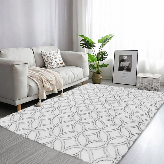 OldPAPA Soft Fluffy Area Rug Modern Shaggy Bedroom Rugs for Kids Room Nursery Rug Floor Carpets, 3'x 5'