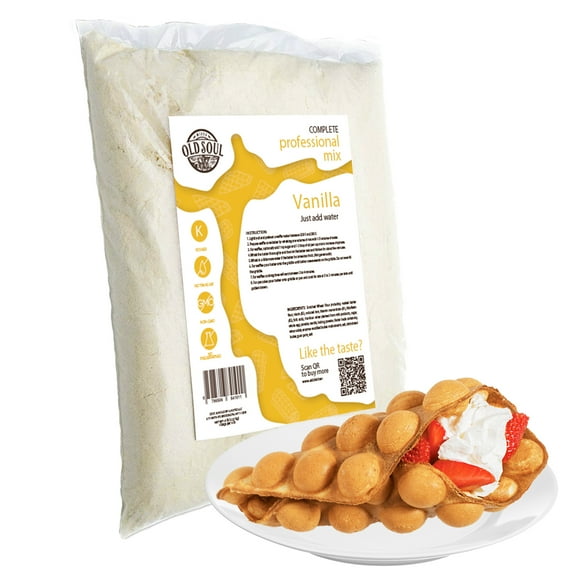 OldSoul Bubble Waffle Mix | Vanilla Flavour | Egg Waffle Batter Mix | Soy & Nut Free | 5 lbs | 28 Waffles
