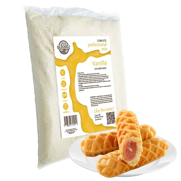 OldSoul Corndog Waffle Mix | Vanilla Flavour | Batter Mix | Soy & Nut Free | 5 lbs | 140 Hot Dog Waffles