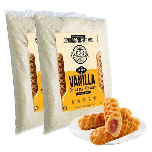 OldSoul Professional Corndog Waffle Mix | GLUTEN FREE | Vanilla Flavor | 10 Lbs | 280 Waffles