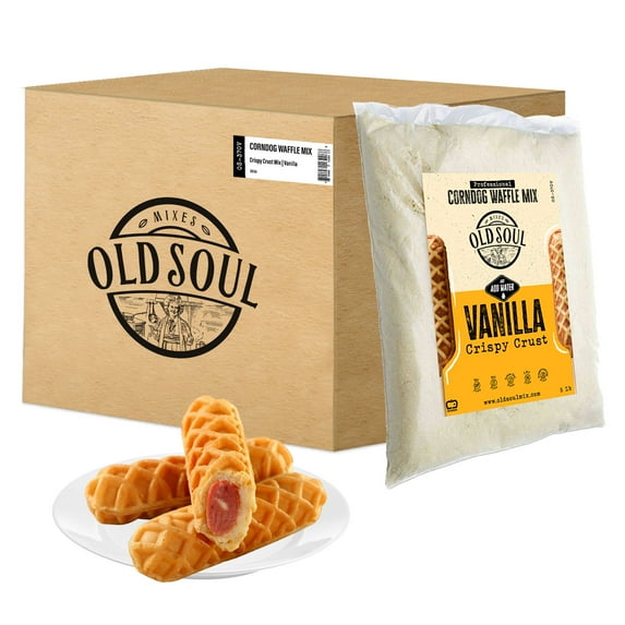 OldSoul Professional Corndog Waffle Mix | Vanilla Flavour | Soy &Nut Free | 840 Waffles | 30 Lbs