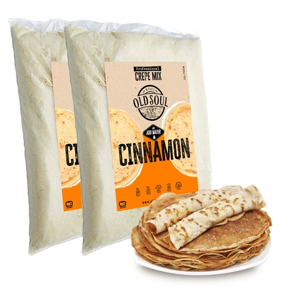 OldSoul Professional Crepe Mix | Soy & Nut Free | Dough Mix | 10 Lbs | Cinnamon Flavour | 72 Crepes