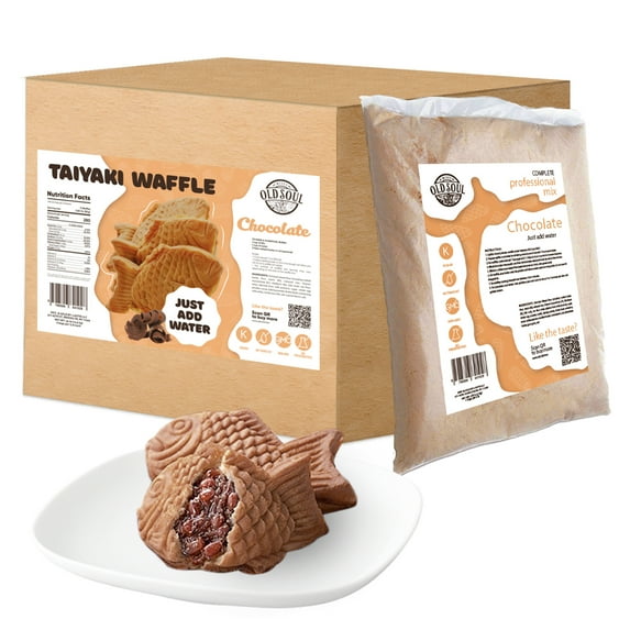 OldSoul Taiyaki Waffle Mix | Chocolate Flavour | Taiyaki Batter Mix | Soy & Nut Free | 30 lbs | 504 Taiyaki Waffles
