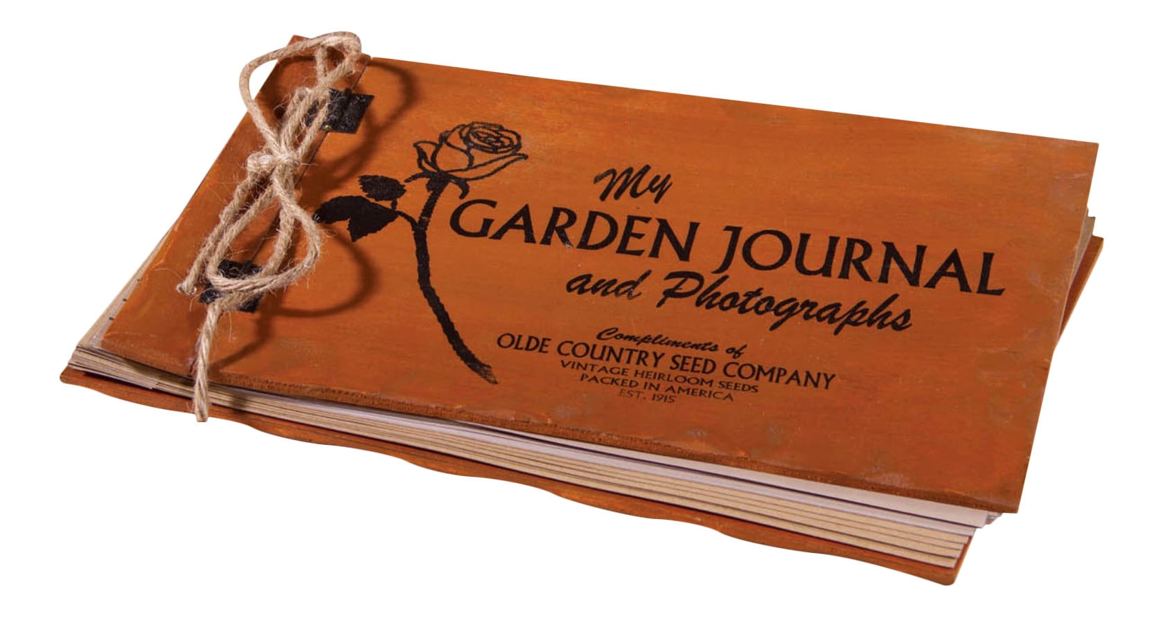 Olde Country Seed Company Garden Journal Photo Album Vintage Look Wood