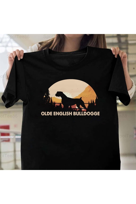 Olde English Bulldogge Vintage Retro Cute Dog Graphic Unisex T-Shirt Y3178, Up to Size 5XL