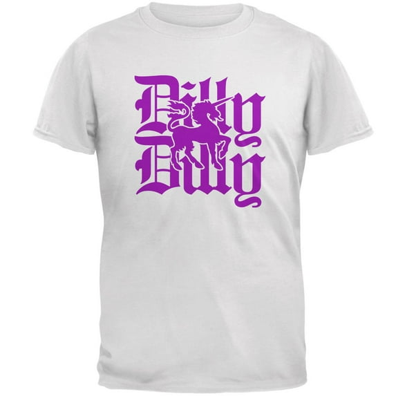 Olde English Dilly Dilly Royal Unicorn Mens T Shirt White X-LG